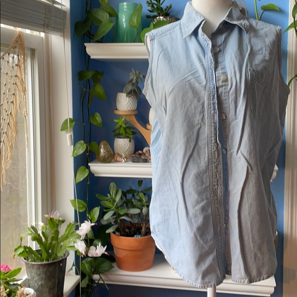 🌺Cabin Creek denim, sleeveless, button down🌺
